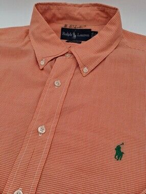 Ralph Lauren Men’s Oxford Micro-Gingham Check Shirt Button-Down with Pony17.5"
